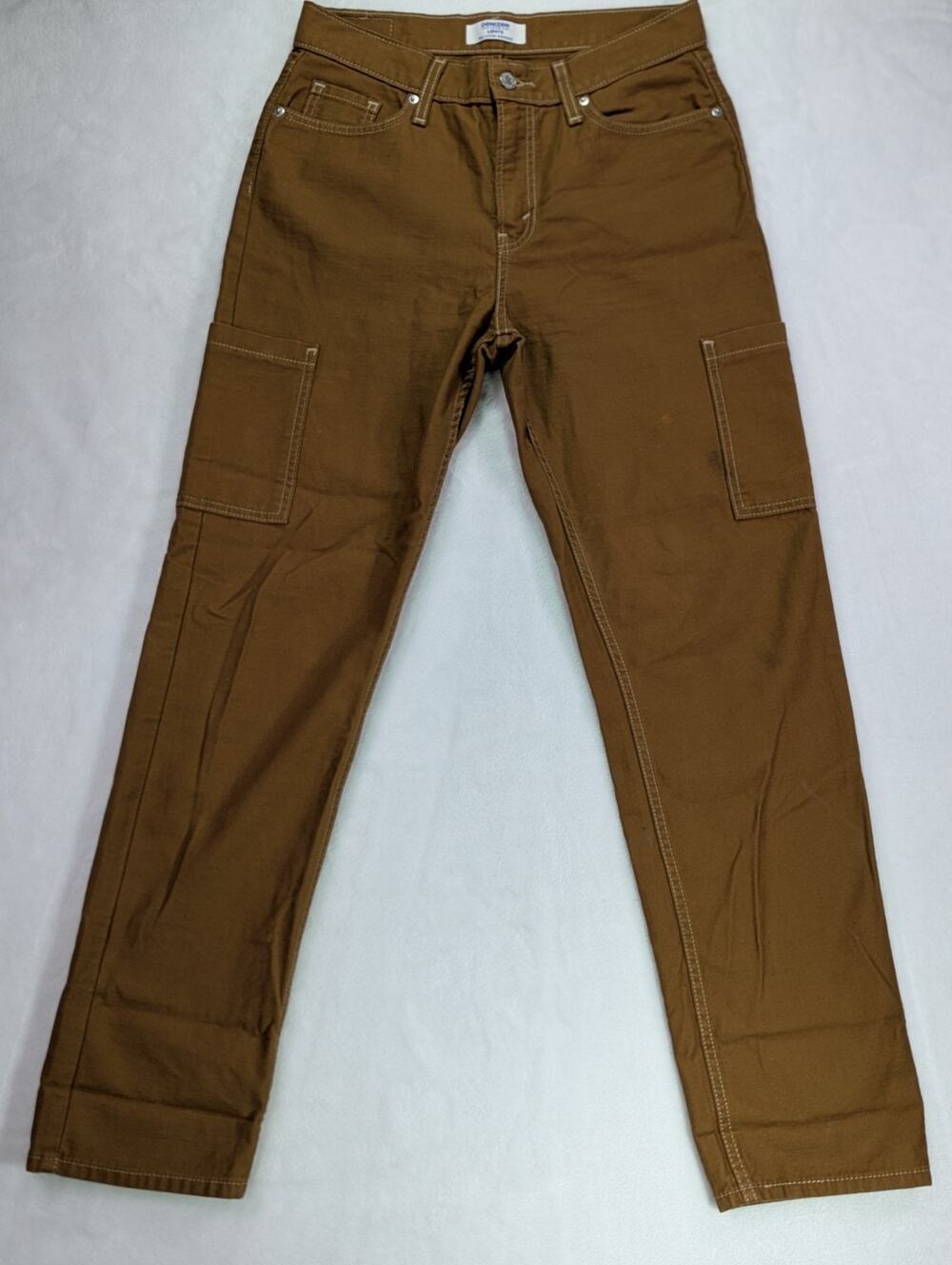 Denizen from Levi's Womens 90s Loose Straight Cargo Pants Sz 2 W29 Brown Cotton